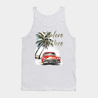 Explore more Retro Summer Vibes Beach Life Classic Car Novelty Gift Tank Top